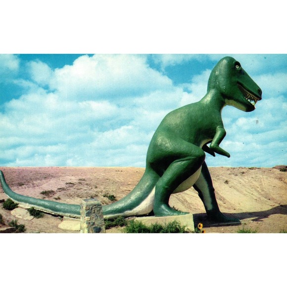 Postcard Tyrannosaurus Rex Dinosaur Park, Rapid City South Dakota - Picture 1 of 2